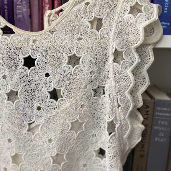 Zara White Eyelet Star A-line Dress - womens Small - moving sale! - Picture 3 of 4